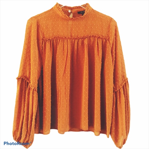 iris Tops - Iris Prairie Style Chiffon Blouse Size Large